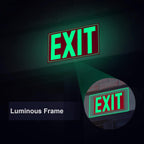 Glow In The Dark Photoluminescent Exit Sign Red - Adhesive Backing – UV Inks On Tear-resistant PVC - Non Electrical - Scratch Resistant -12 x 7 Inches For 50 Feet Visibility (2 Pack)