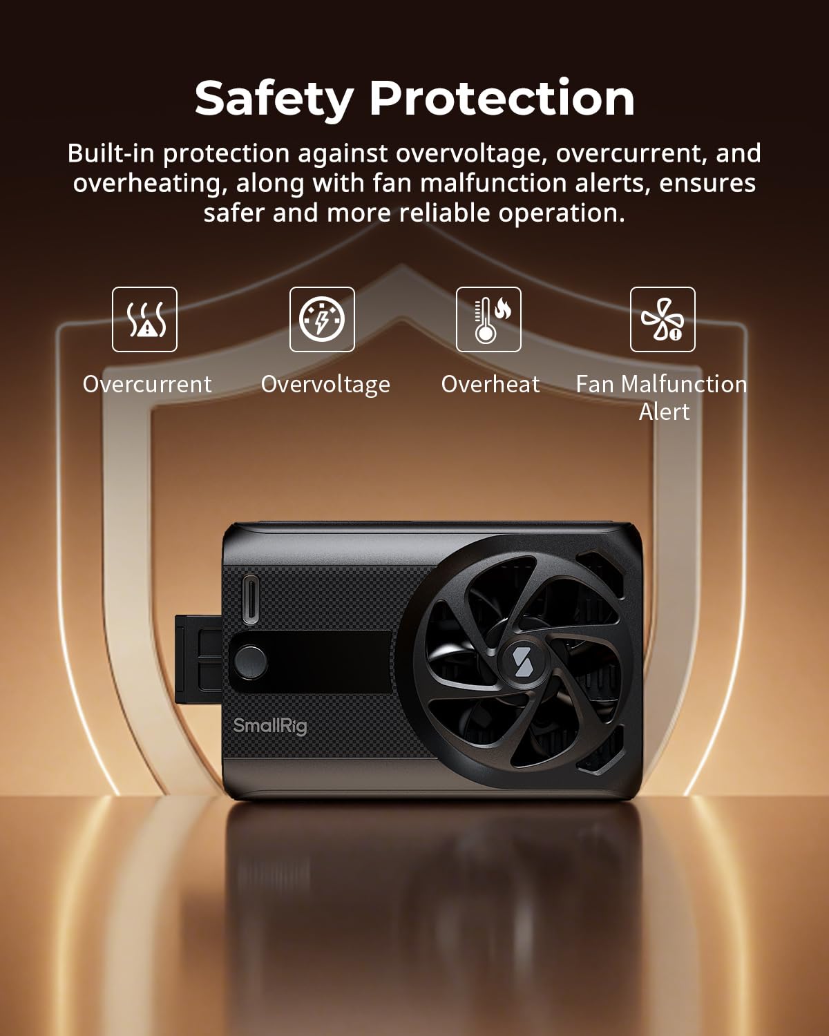 SMALLRIG Cooling Fan Built-in Battery, External Camera Cooling System