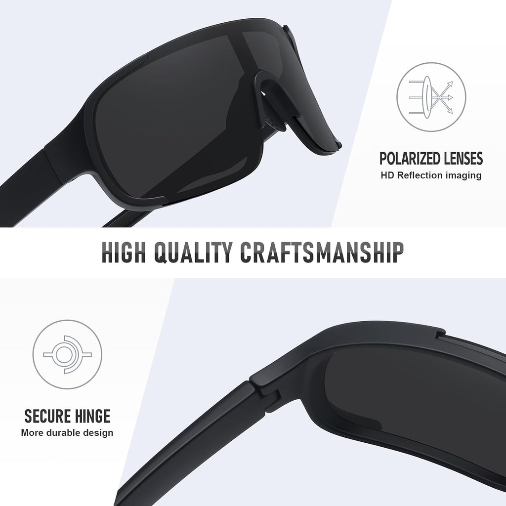 Polarized Cycling Sports Sunglasses for Men Women UV Protection Fishing Bike Running Wrap Around Sun Glasses