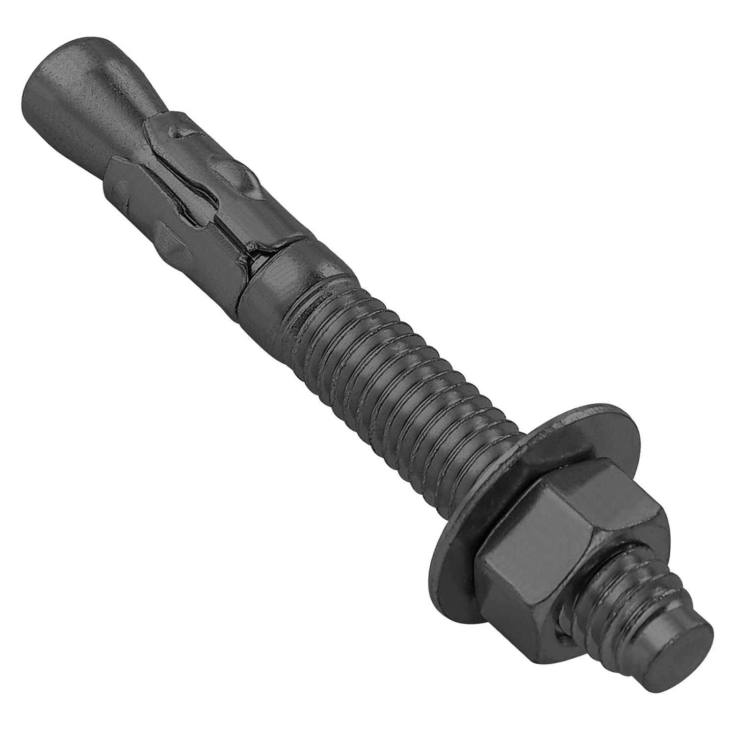 10Pcs 3/8x3 Inch Standard Fasteners for Heavy-Duty Black Wedge Anchors for Cement and Concrete