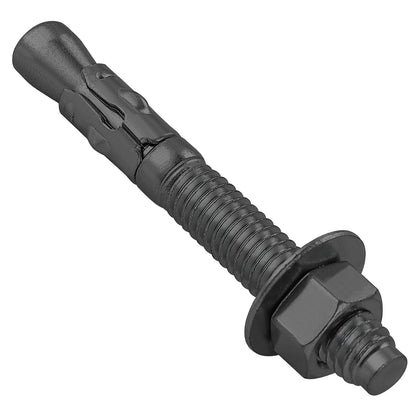 10Pcs 3/8x3 Inch Standard Fasteners for Heavy-Duty Black Wedge Anchors for Cement and Concrete