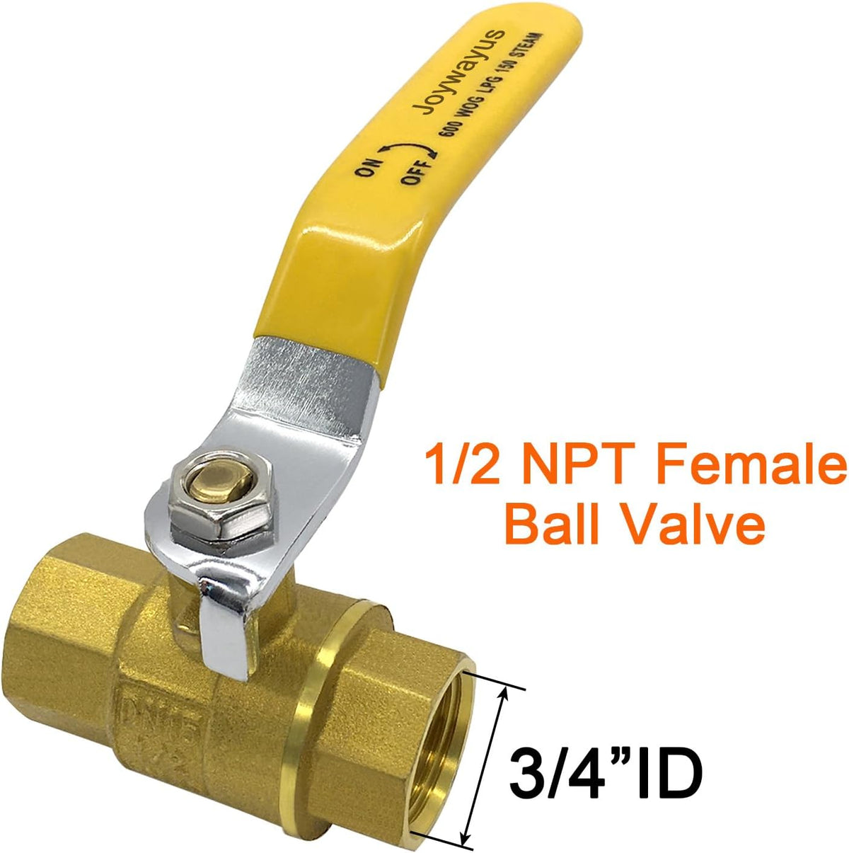 Joywayus Brass Ball Valve 1/2" NPT Female x 1/2" NPT Female Thread Shut Off Valve Pipe Fittings