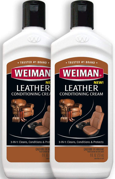 3 in 1 Deep Leather Conditioner Cream (2 Pack) - Restores Leather Surfaces - Use on Leather Furniture, Car Seats