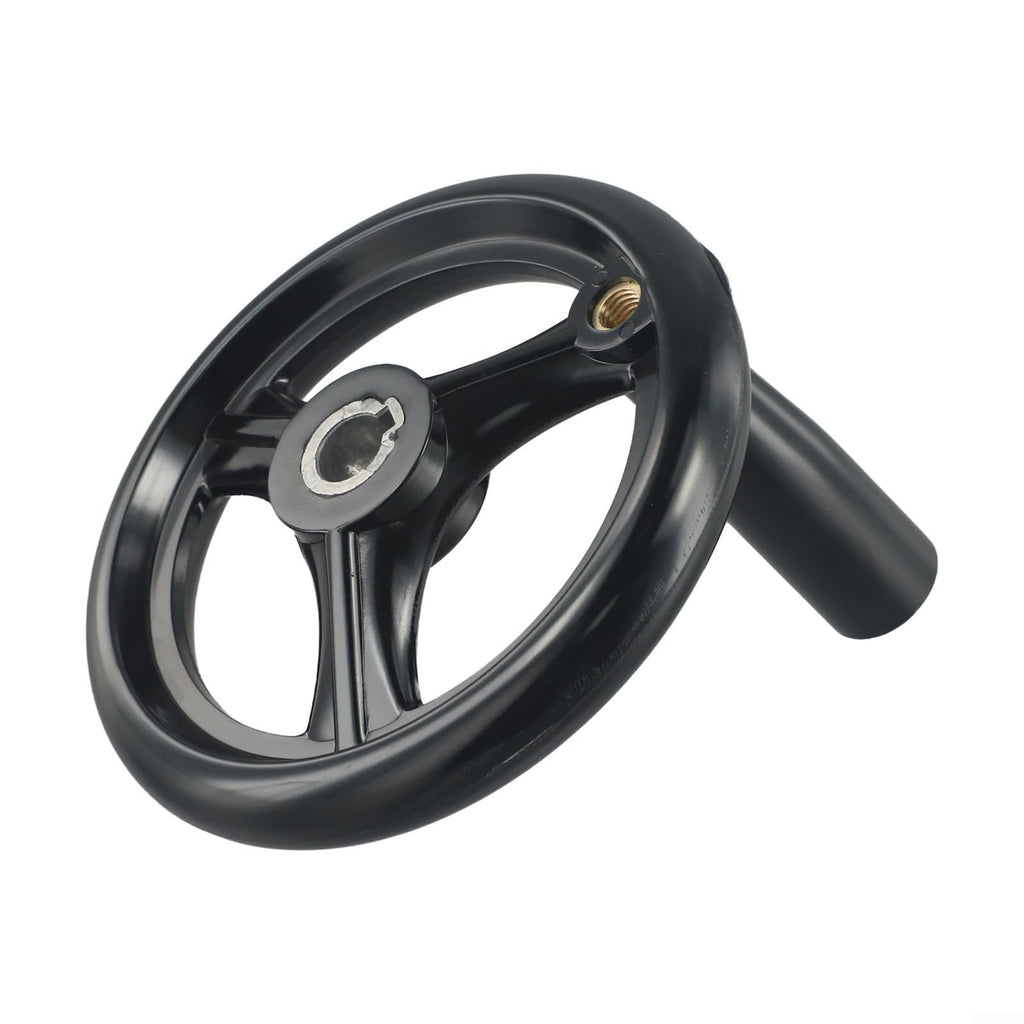 6 Inch Spoke Hand Wheel with Revolving Handle for Lathe Milling Machine - 3/4 Bore Plastic Crank(12x100mm)