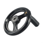 6 Inch Spoke Hand Wheel with Revolving Handle for Lathe Milling Machine - 3/4 Bore Plastic Crank(12x100mm)