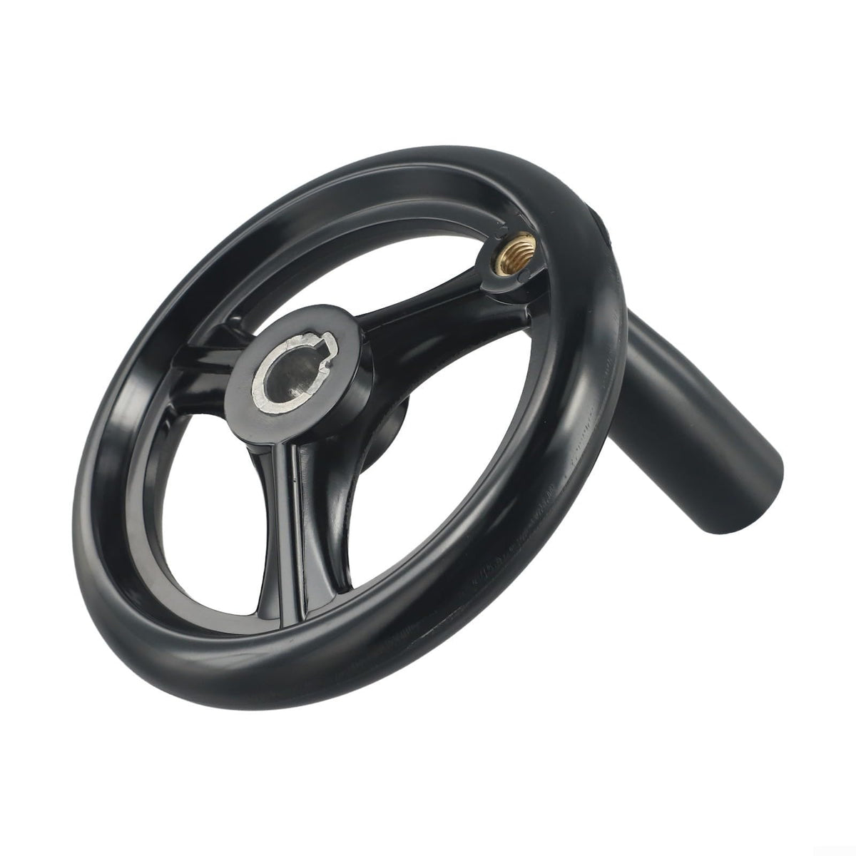 6 Inch Spoke Hand Wheel with Revolving Handle for Lathe Milling Machine - 3/4 Bore Plastic Crank(12x100mm)