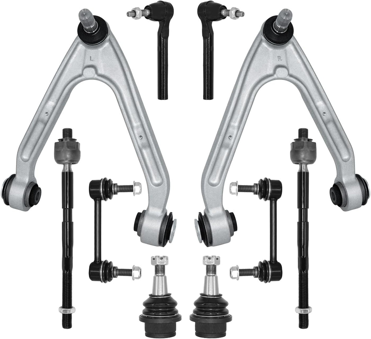10Pcs Suspension Kit Front Upper Control Arms with Ball Joints