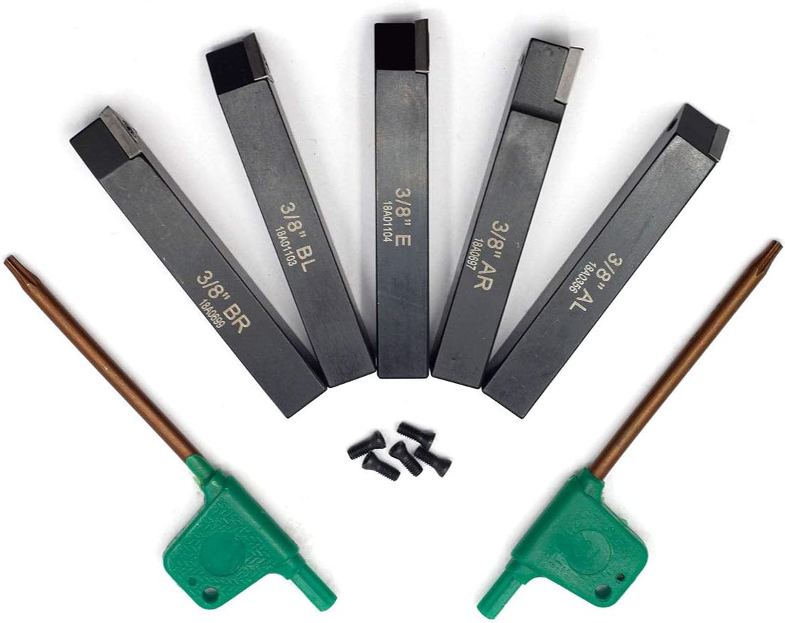 OSCARBIDE 3/8" Mini Indexable Lathe Turning Tool Holder 5-Piece