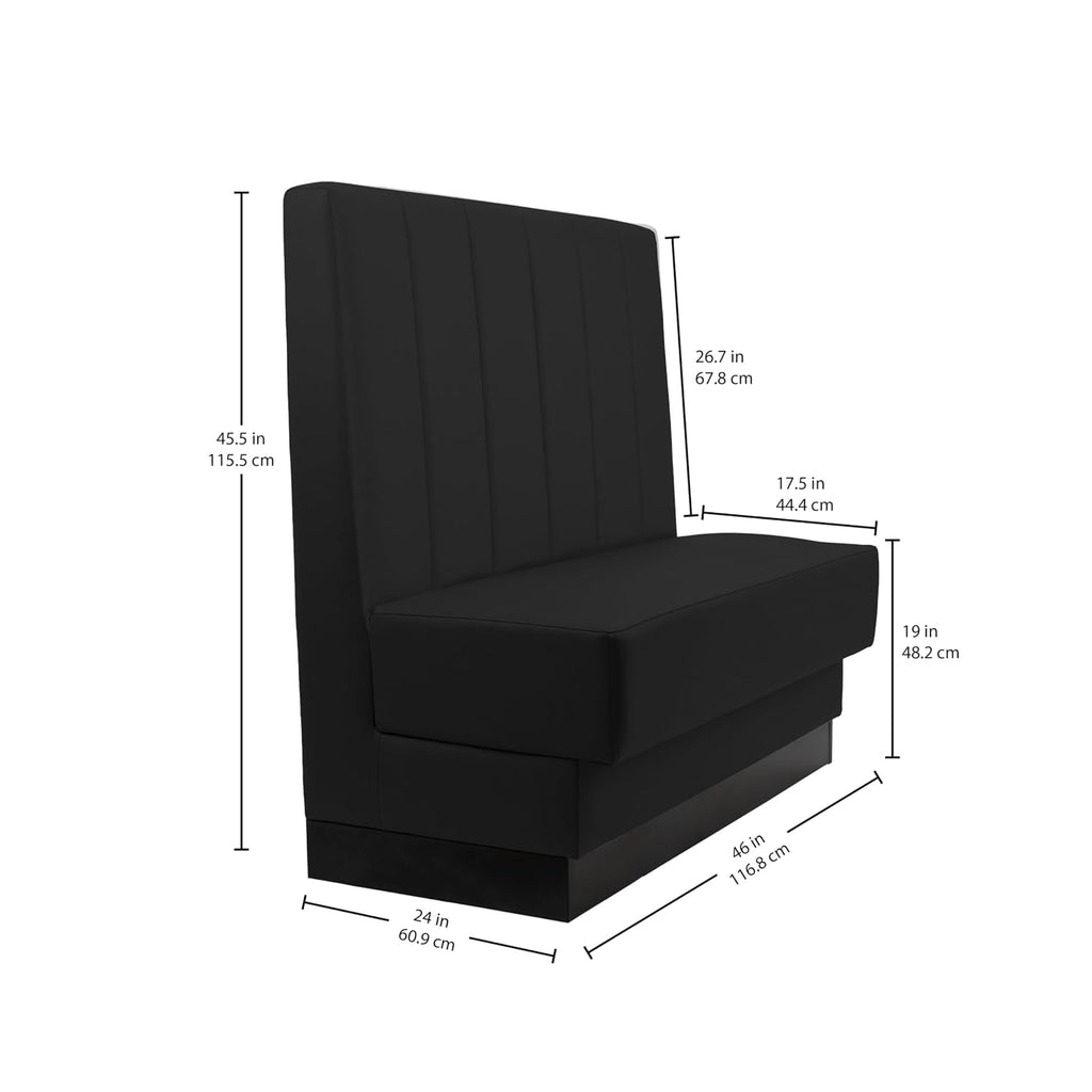 FDP Pro Series Channel Back Single-Sided Restaurant Booth - Black