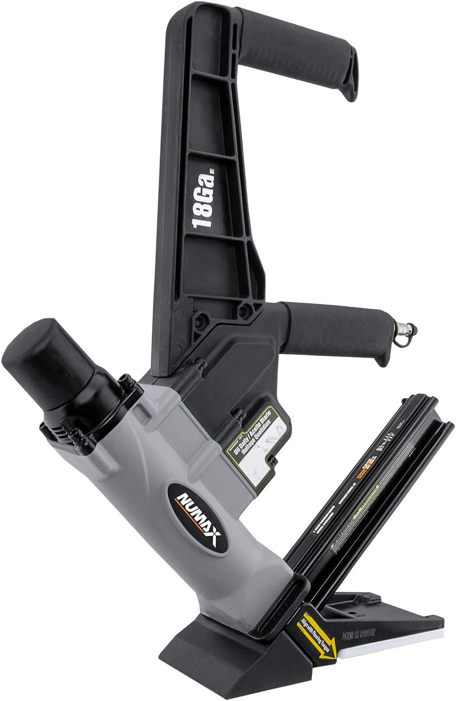 S18GLCNDH Pneumatic 18-Gauge 1-3/4" Dual Handle Flooring Nailer with Flooring Mallet and Interchangeable Base Plates