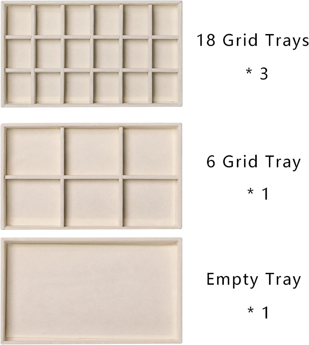 Acrylic Jewelry Box for Earring,Jewelry Organizer with 5 Drawers | 61 Jewelry Storage Grid for Rings Stud
