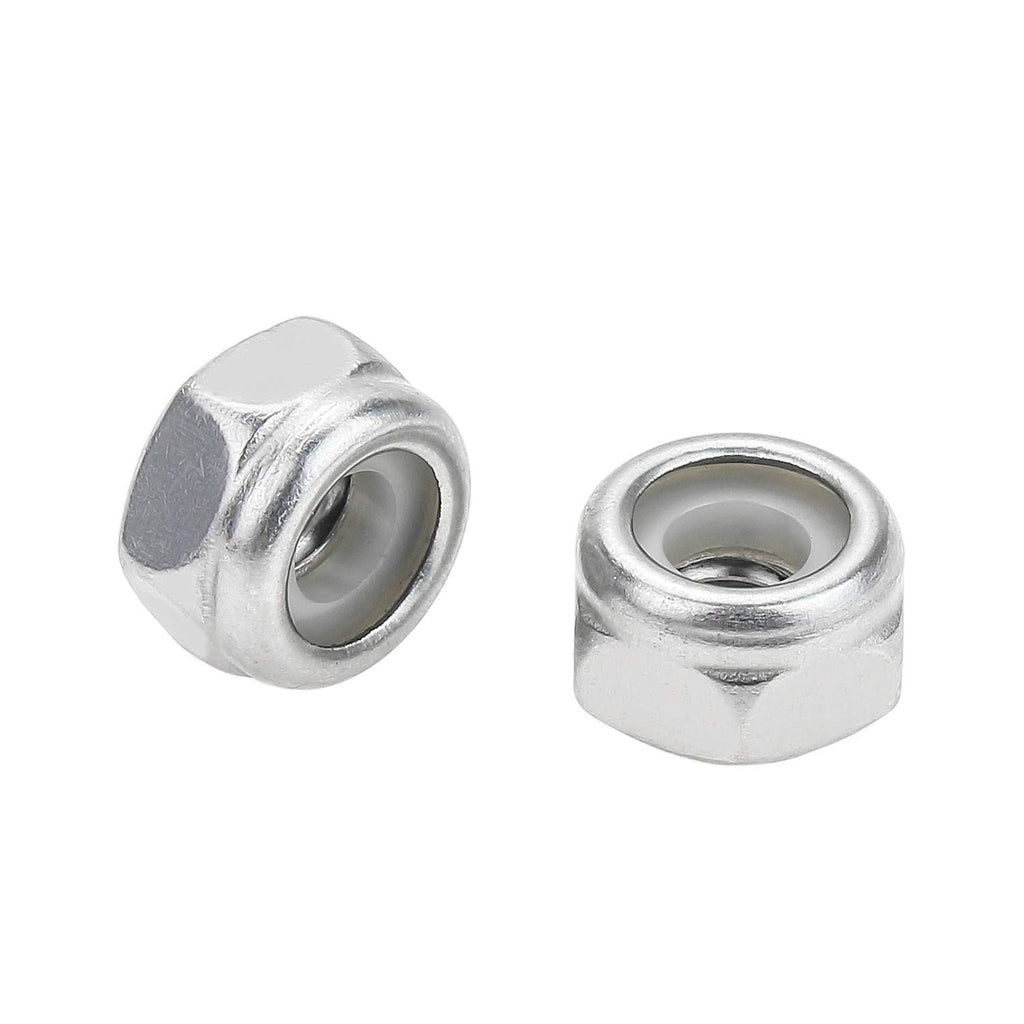 120 Pieces 10#-32 Nylon Insert Hex Lock Nuts, 304 Stainless Steel