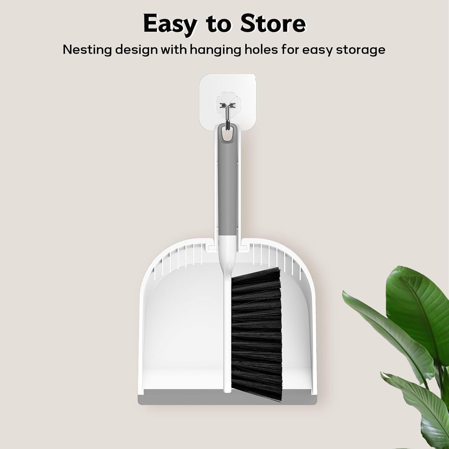 Small Dustpan and Brush Set, Nesting Snap-On Handheld Broom and Dust Pan with Teeth Portable Broom and Dustpan Set