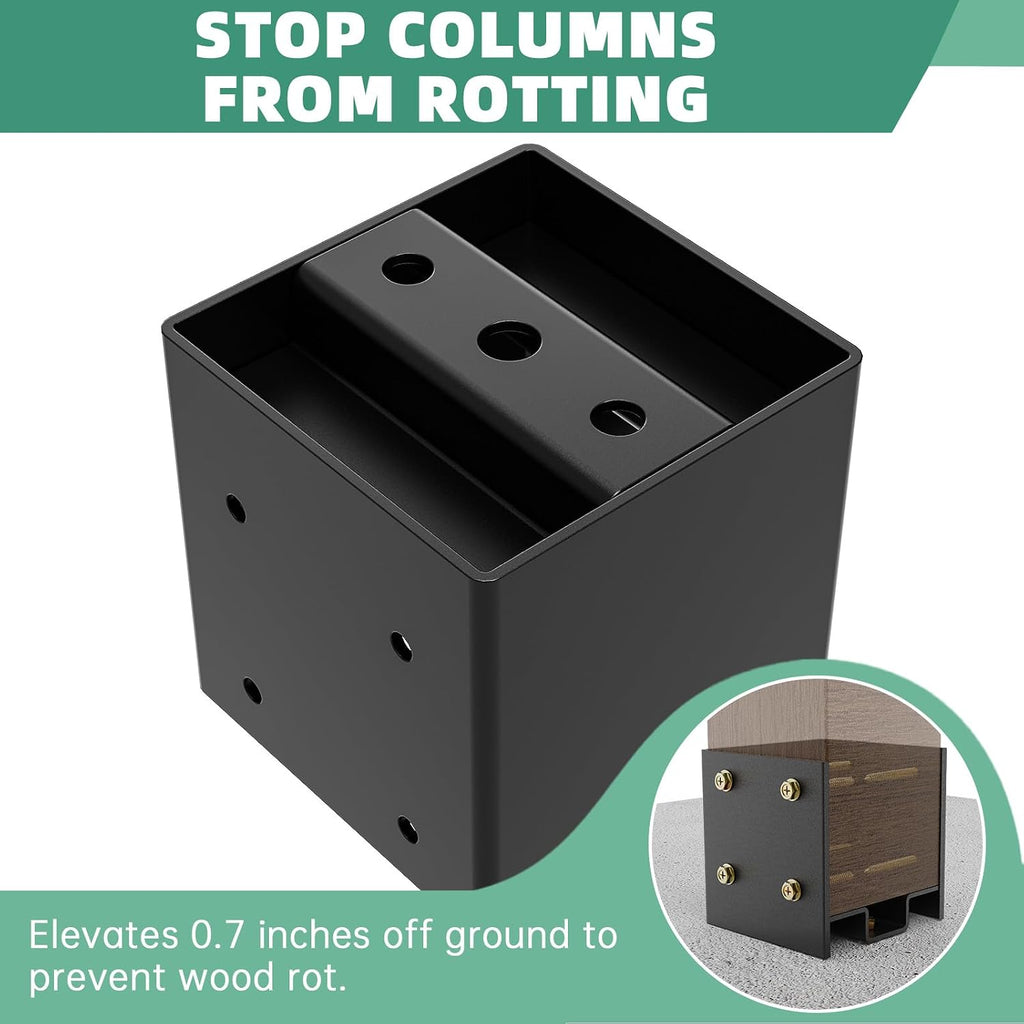 4x4 Post Base, Concealed Fastener Concrete Post Anchor,Elevated Post Base