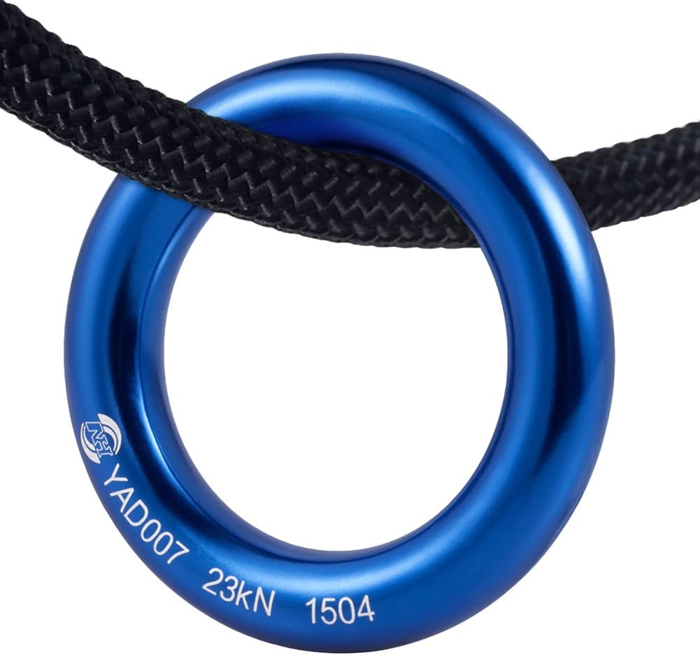 Aluminum Rappel Ring, Climb Perfect Tension Aluminum Alloy O-Ring, 23KN Rappel Rings for Rock Climbing Arborist and