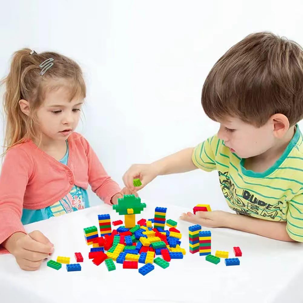 120Pieces Classic Building Bricks Blocks Toy Set 2x4 MOC Building Basic Bricks Parts and Pieces Compatible with Major