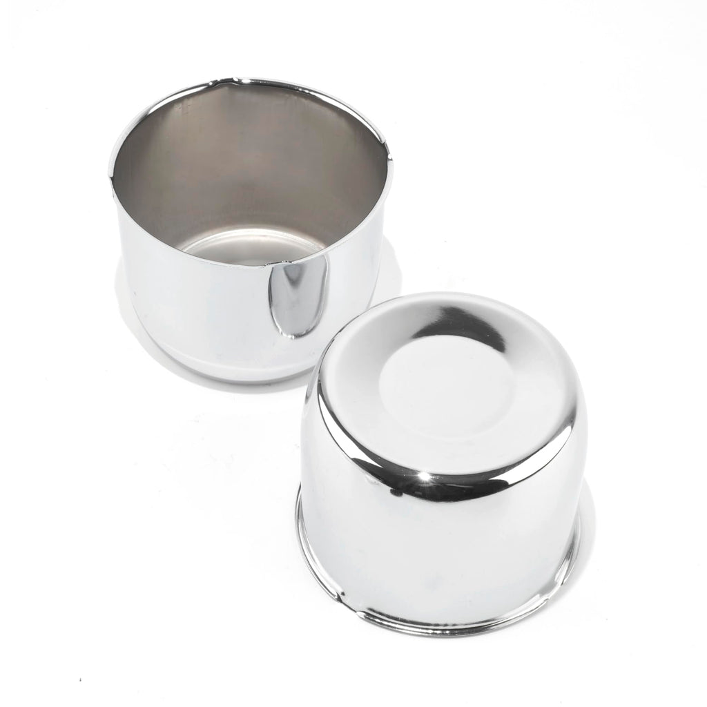 2Pcs 4.9" Stainless Trailer Wheel Center Caps, 3.66" H Chrome 02