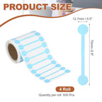 2000pcs 4Rolls Total Tamper Evident Tape 2.8x0.5 Tamper Sky Blue