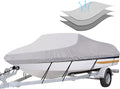 iCOVER Trailerable Boat Cover- 16'-18.5' Heavy Duty Waterproof Tarp Covers with Storage Bag, Fits V-Hull, Fish&Ski