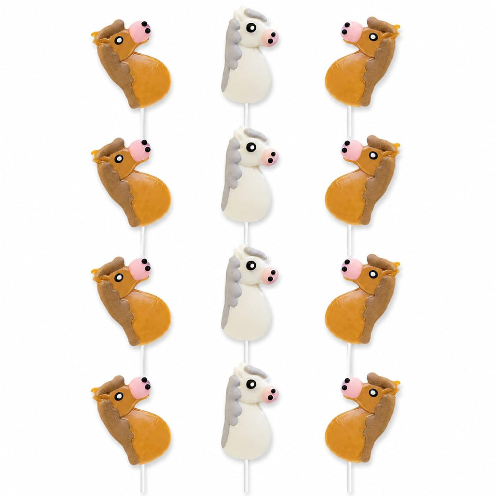 12-Pack Horse Shaped Lollipop Suckers – Fun & Colorful Lollipops for Parties Gifts Treats & Events – Perfect for