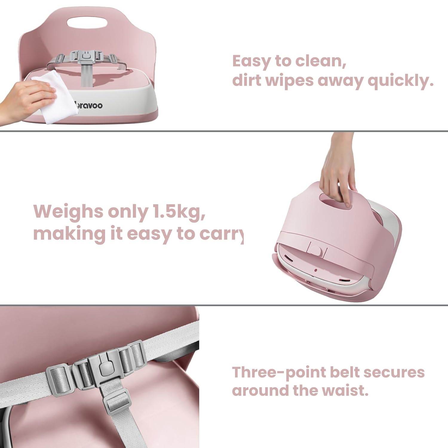 Baby Booster Seats, Portable High Chairs for Babies and Toddlers, HighChair for Baby from 6 Months to 3 Years