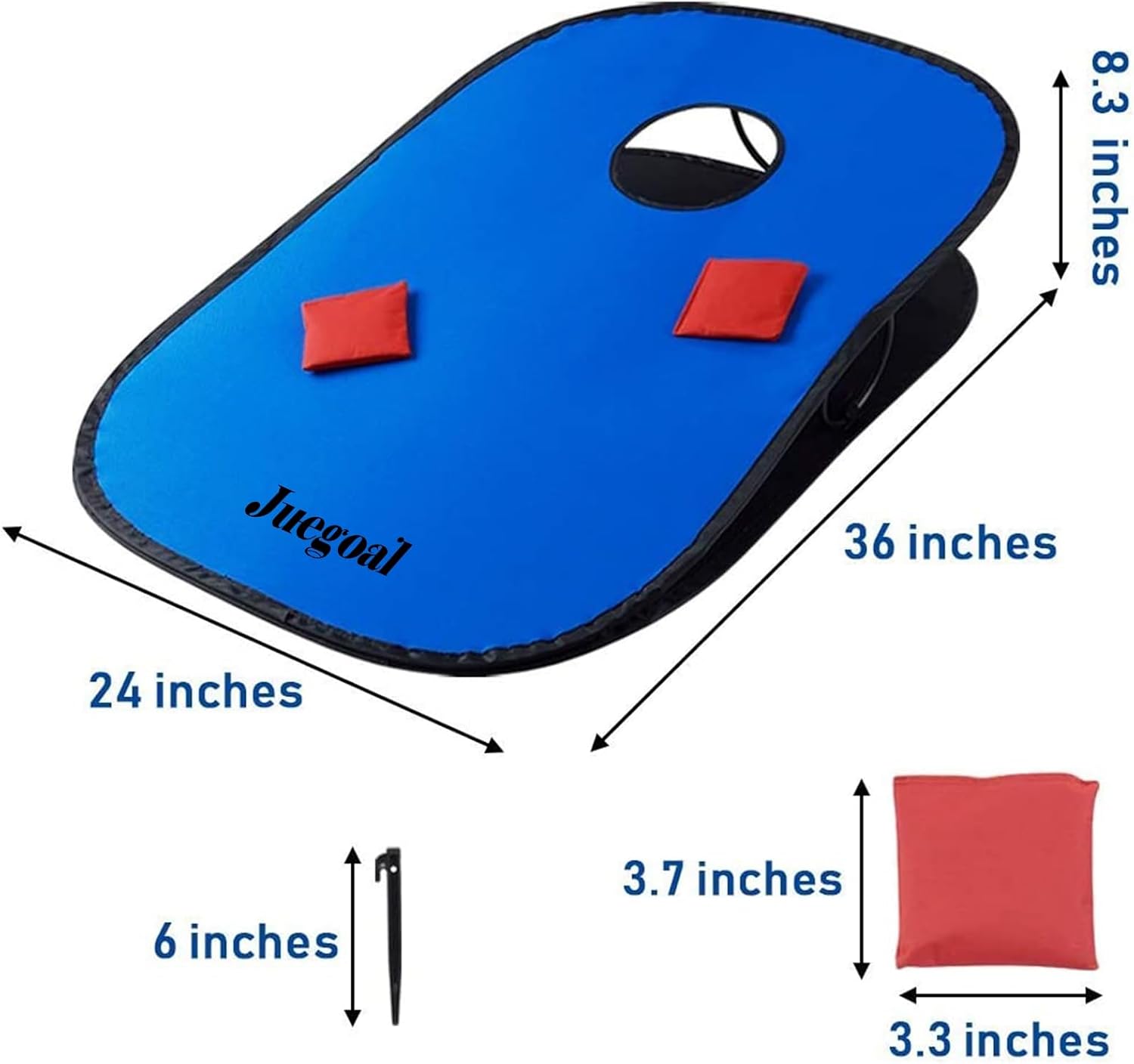 3x2ft Collapsible Portable Cornhole Game Set with 2 Cornhole Boards, 10 Bean Bags, Carrying Bag, and Tic Tac Toe Game