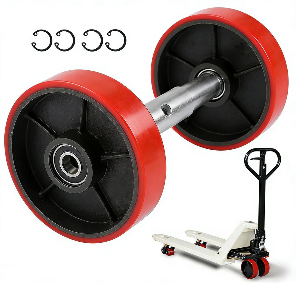 Pallet Jack Wheels, Truck Steering Wheels with 20mm ID Bearings, Forklift Caster Wheel Replacement 7" x 2" One Pair
