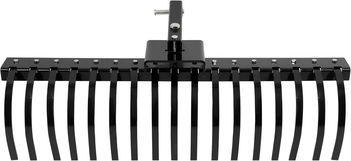 48" Tow Behind Landscape Rake Compatible with ATV UTV Tractor W/2" Receiver for Leaves, Debris, Grass, Pine Needles