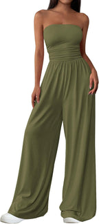 Strapless Jumpsuits for Women Dressy Casual