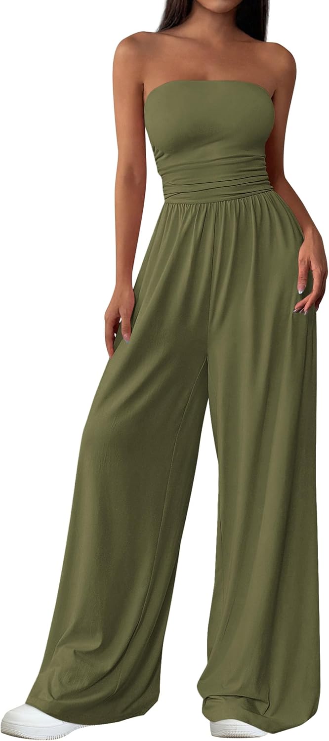 Strapless Jumpsuits for Women Dressy Casual