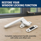 H 3820 Casement Locking Handle, White, Left-Handed