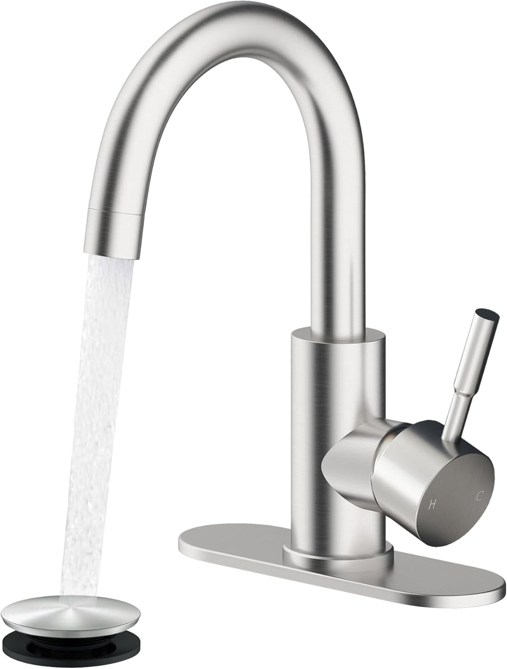 Bathroom Faucet 1 Hole Single Handle for Vanity Faucet Brushed Nickel