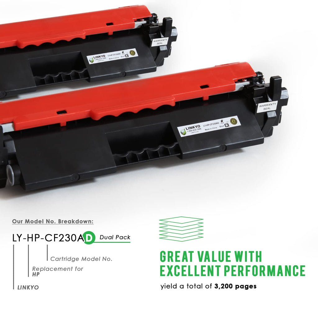 Compatible Toner Cartridge Replacement for HP 30A CF230A (Black, 2-Pack)