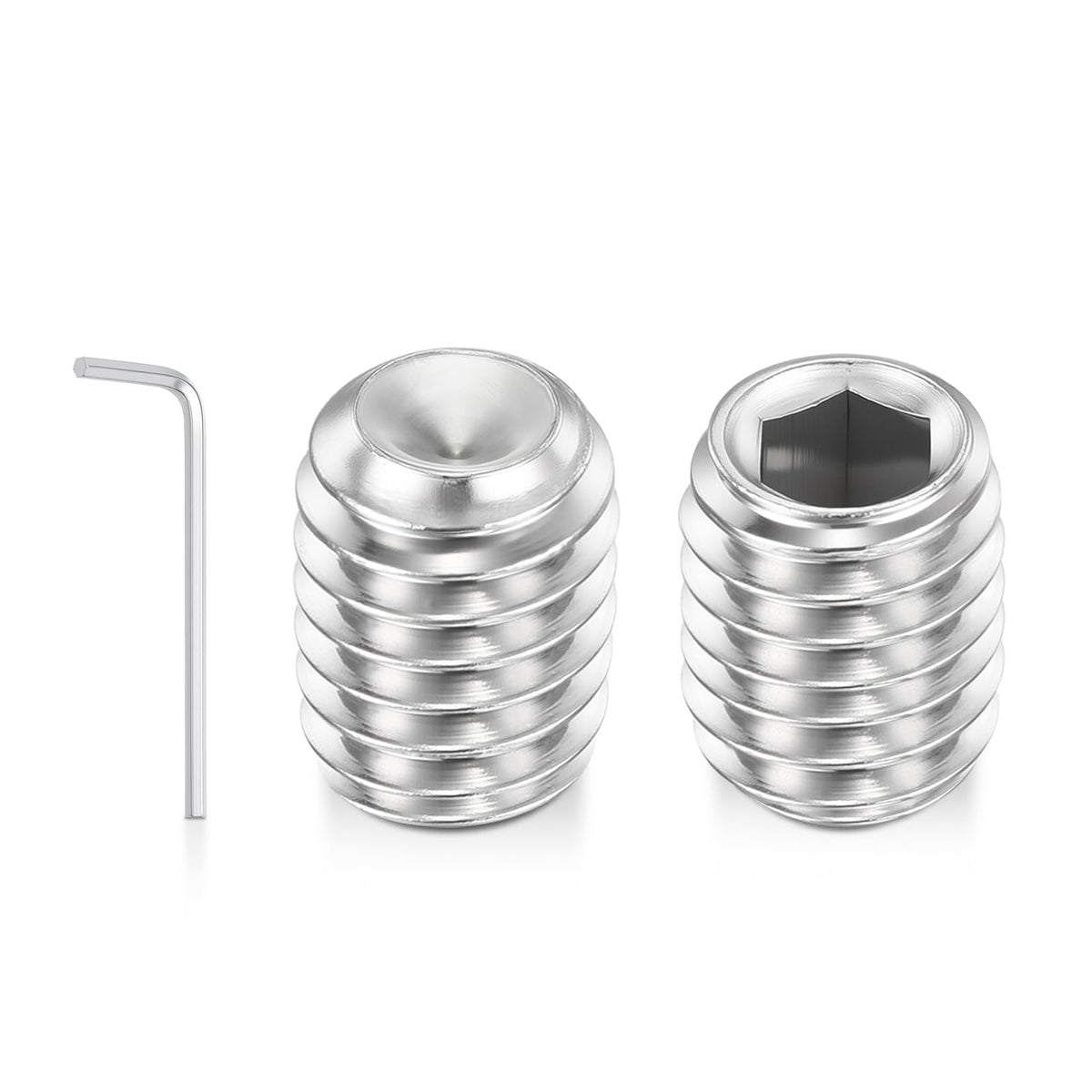 Kozelo 120pcs Cup Point Hex Socket Set Screws-M2.5-0.45x4mm 304 SS