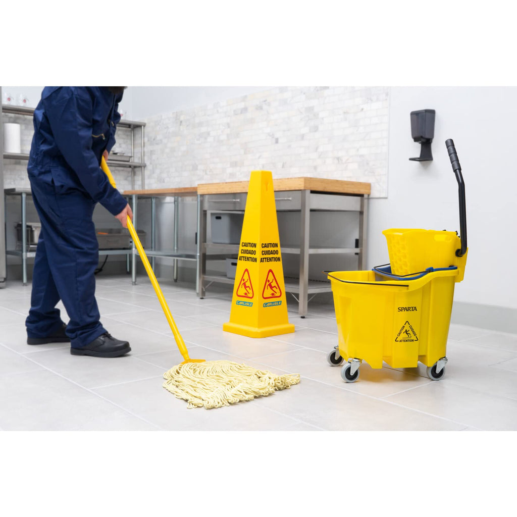 35 Qt Mop Bucket System with Wringer and Insert, Yellow