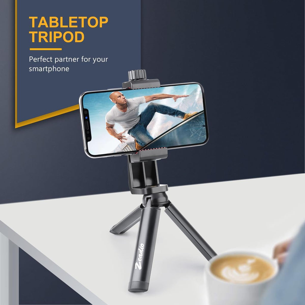 Metal Mini Tripod, Desktop Tabletop Stand Compact Tripod for Smooth 4, Osmo Mobile, Vimble 2, Gimbal Handle Grip