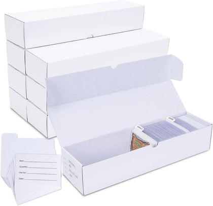 Trading Card Storage Box, 8-Pack 1000 Count Cardboard TCG & Sport Card Box | Trading Card Storage with Divider and