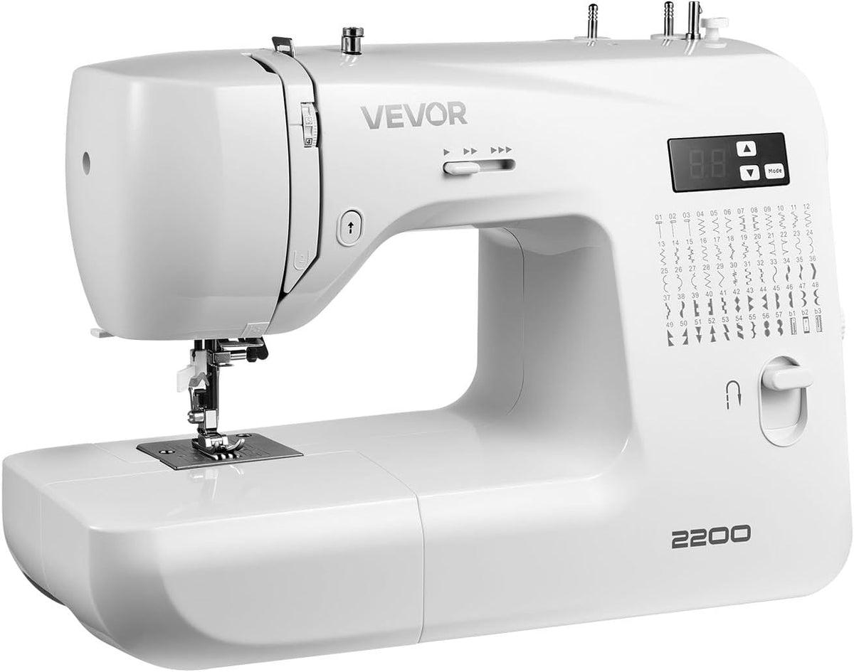 Computerized Sewing Machine, 60 Stitch Applications, with LED Screen, Foot Pedal and LED Light, Heavy-Duty Metal