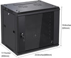 9U Wall Mount Server Cabinet Network Rack Enclosure Locking Glass Door by NETECABLE