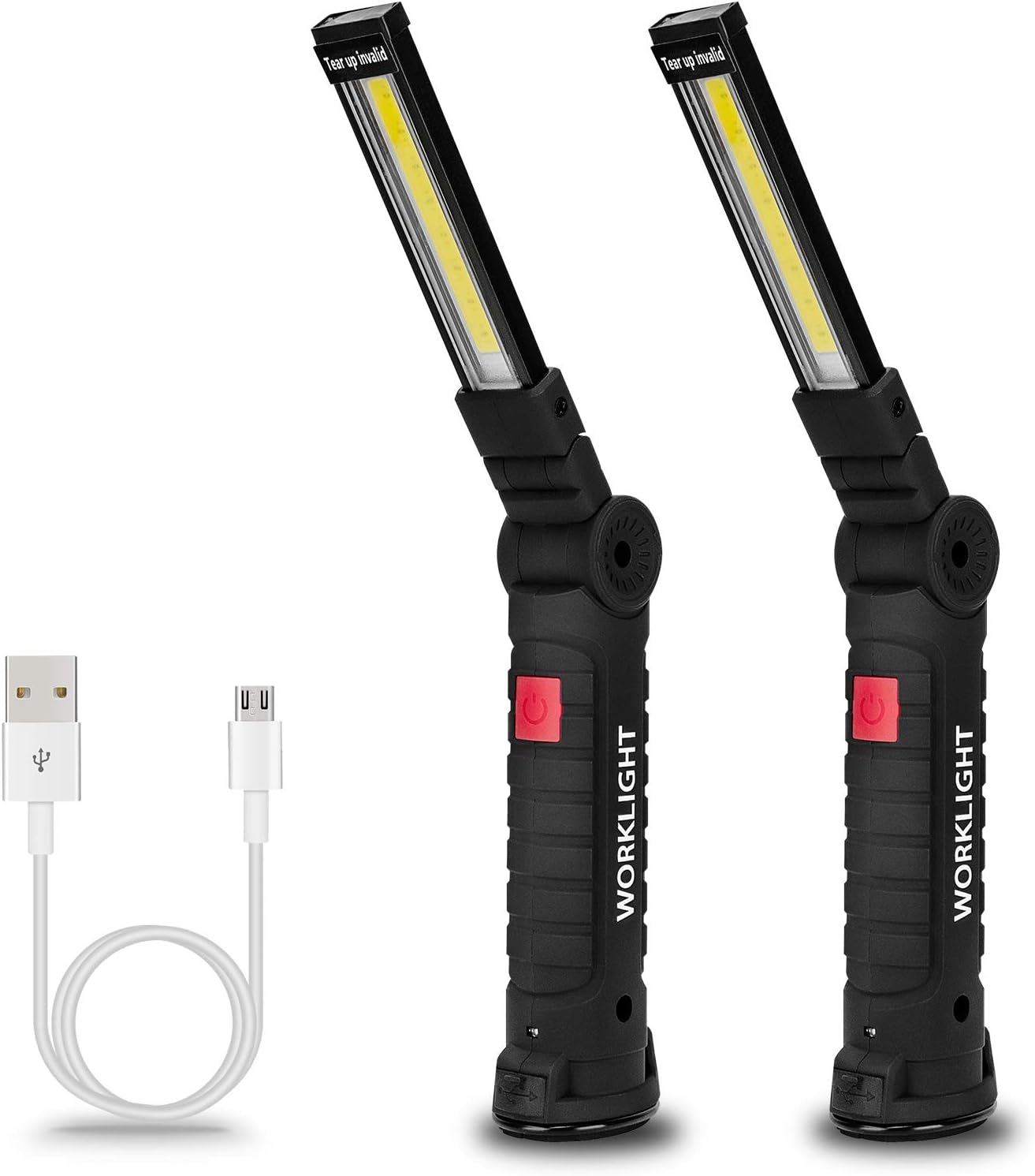 Tool Gifts for Men 2Pack Rechargeable LED Work Lights with Magnetic Base, 360° Rotation,Versatile Lighting for