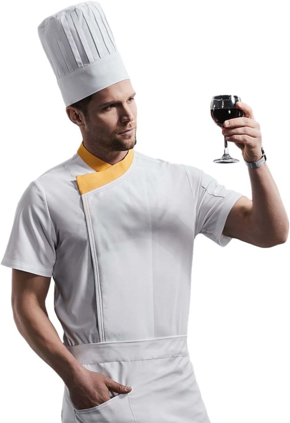 Tall Chef Hat Adjustable Elastic Baker Kitchen Cooking Grill BBQ Chef Cap for Women and Men Breathable Mesh Top
