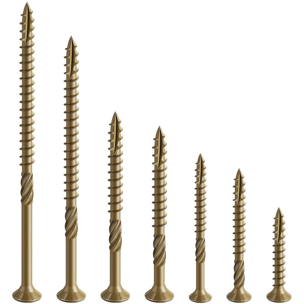 #8 * 2" Deck Screws, (311pcs) 2 lbs.Exterior Wood Screws, Rust Resistant epoxy Coated, Bronze, T20 Star Bit