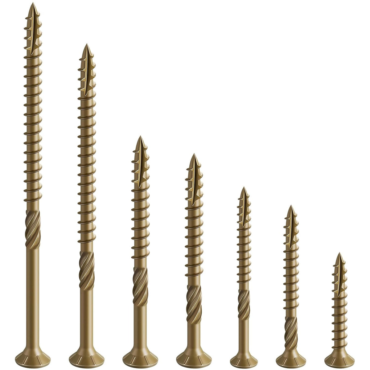 #8 * 2" Deck Screws, (311pcs) 2 lbs.Exterior Wood Screws, Rust Resistant epoxy Coated, Bronze, T20 Star Bit