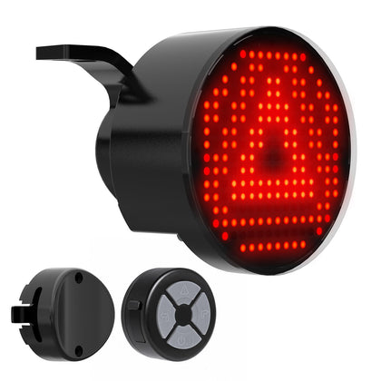 Smart Bike Tail Light, App & Remote Control Customizable LED Rear Light with Brake Sensing, RGB Patterns Display