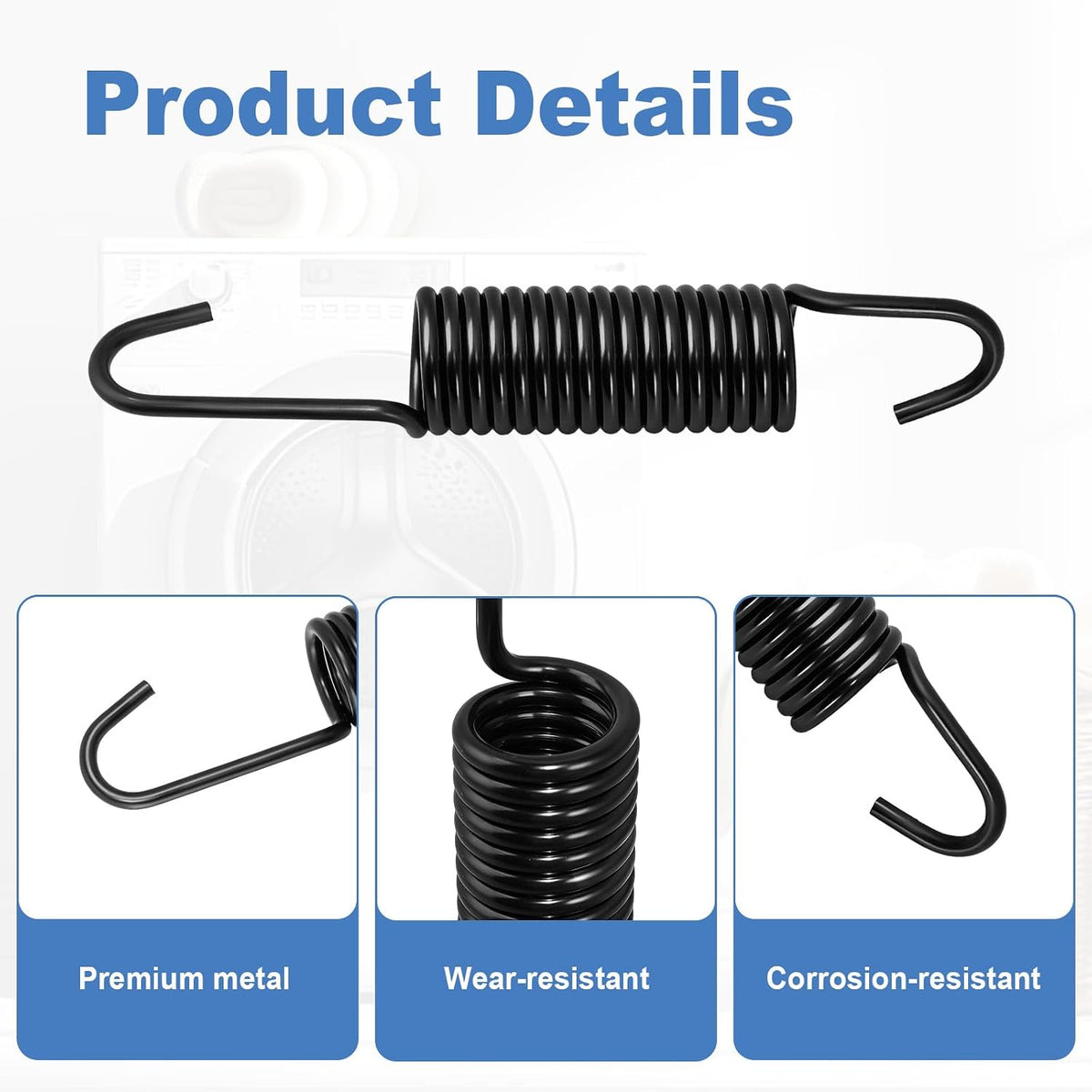 2 Pack DC61-01257N Washer Suspension Springs, Replace 592-49396, 592-49474, 592-49496