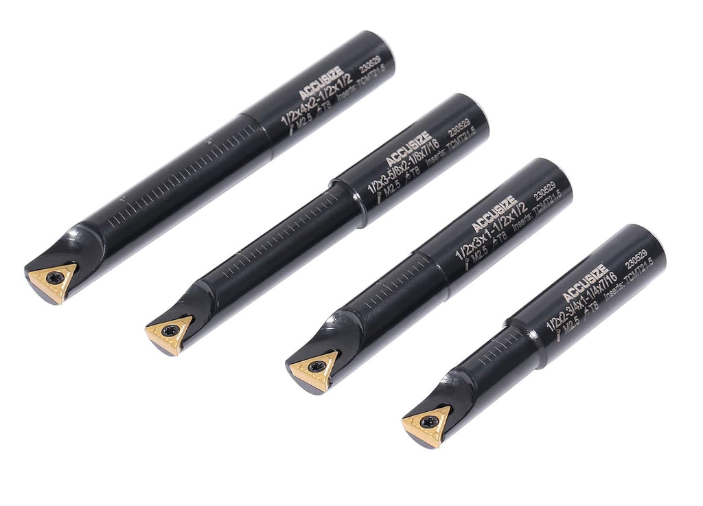 Accusize Industrial Tools Round Shank Indexable Boring Bar, 1/2 in