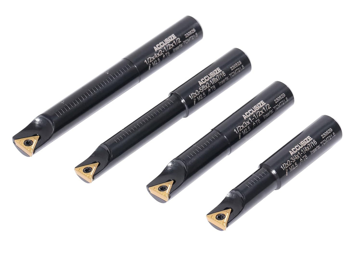 Accusize Industrial Tools Round Shank Indexable Boring Bar, 1/2 in