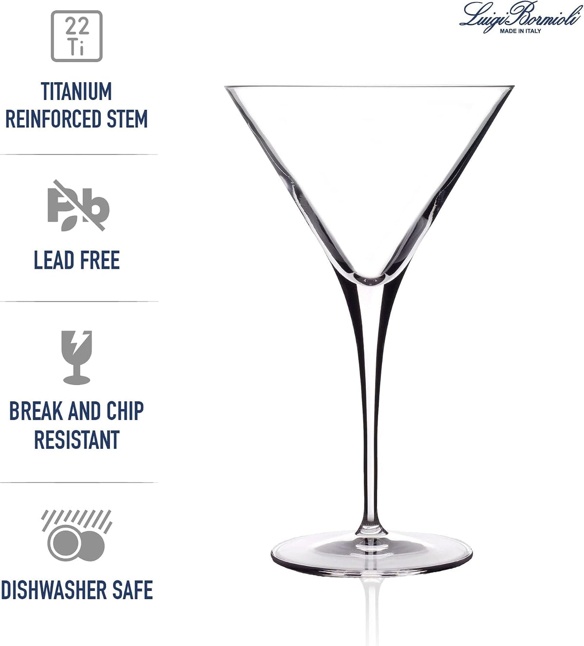 Crescendo Martini Glasses, 10 Oz - Clear, Set of 4