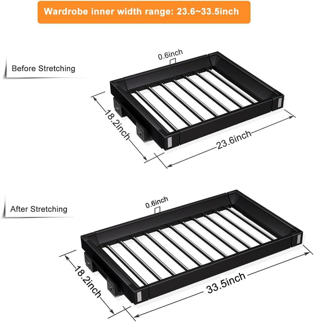 Pull Out Pants Rack for Closet, Retractable Wardrobe Trousers Rack