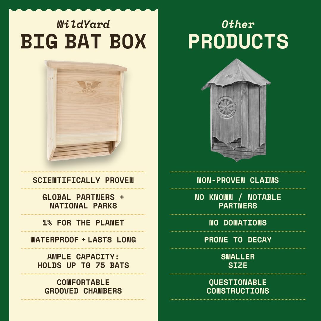 Bat House Kit for Outdoors - Large 2 Chamber, Cedar, Upto 75 Bats